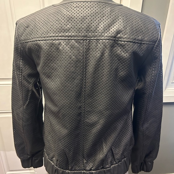 Michael Kors Pleather Bomber Jacket New - Picture 2 of 3